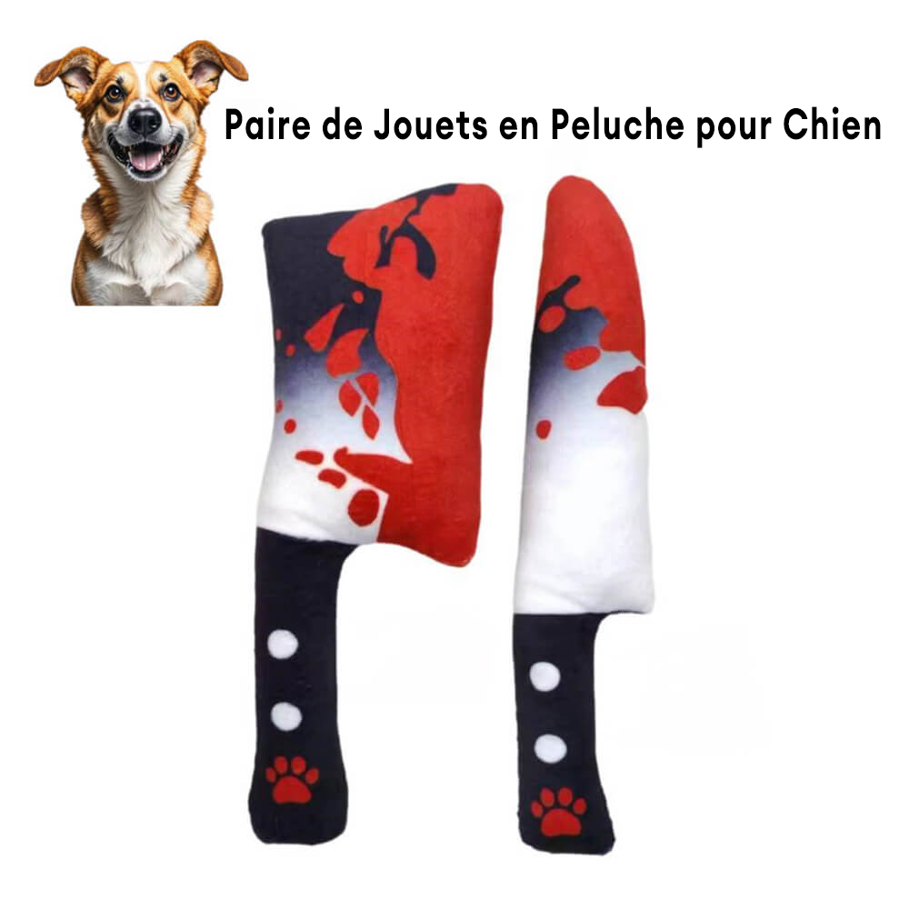 Halloween Knife Squeaky Chew Jouet en Peluche pour Chien
