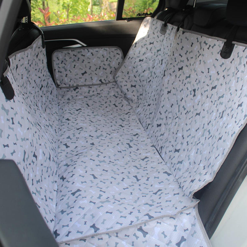 Housse de siège de voiture pour chien en tissu Oxford à motif d'os double taille