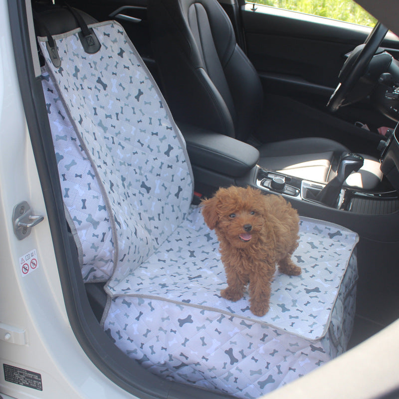 Housse de siège de voiture pour chien en tissu Oxford à motif d'os double taille