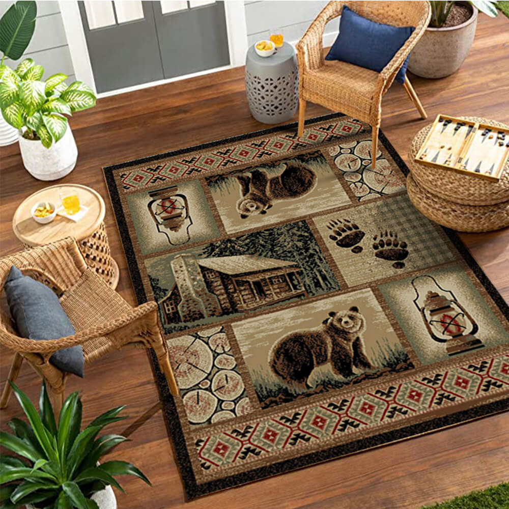 Tapis de canapé de salon animal de la jungle de style occidental américain