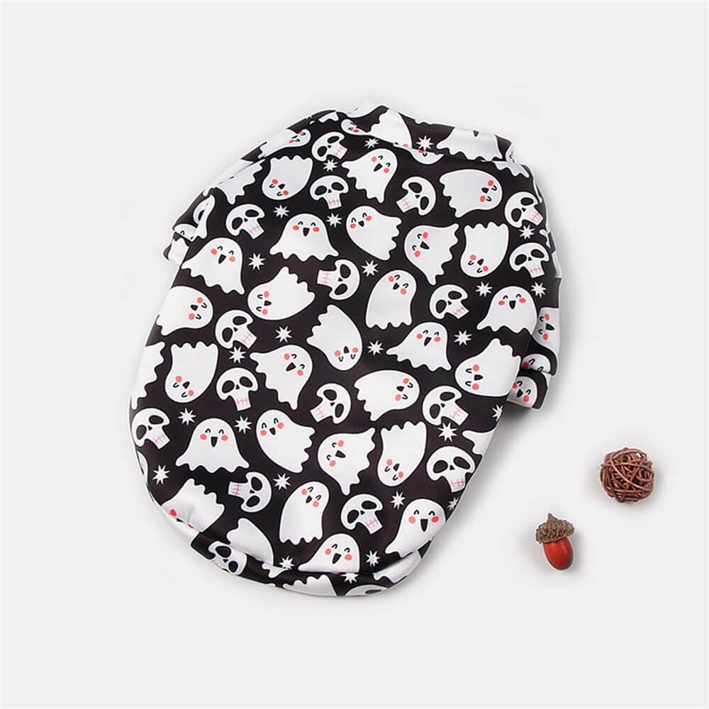 Costume Douillet pour Animaux en Motif Halloween | Design Citrouille & Fantôme pour Automne et Hiver