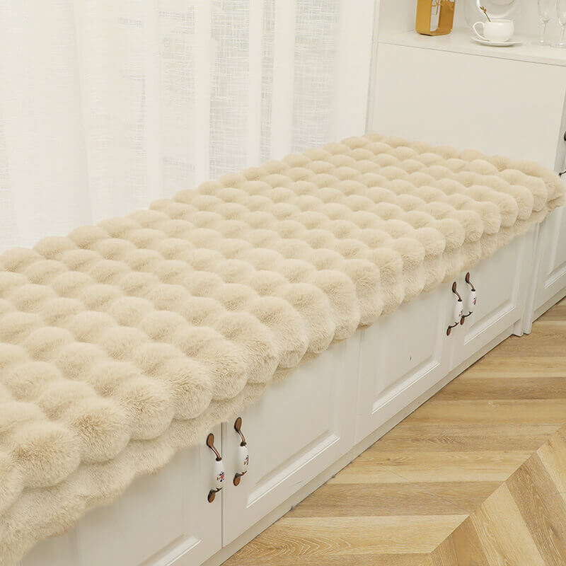 Housse de canapé antidérapante en peluche de couleur unie