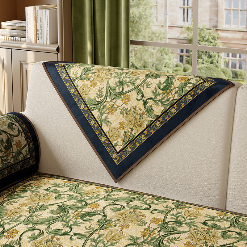 Housse de canapé antidérapante de style jardin vintage