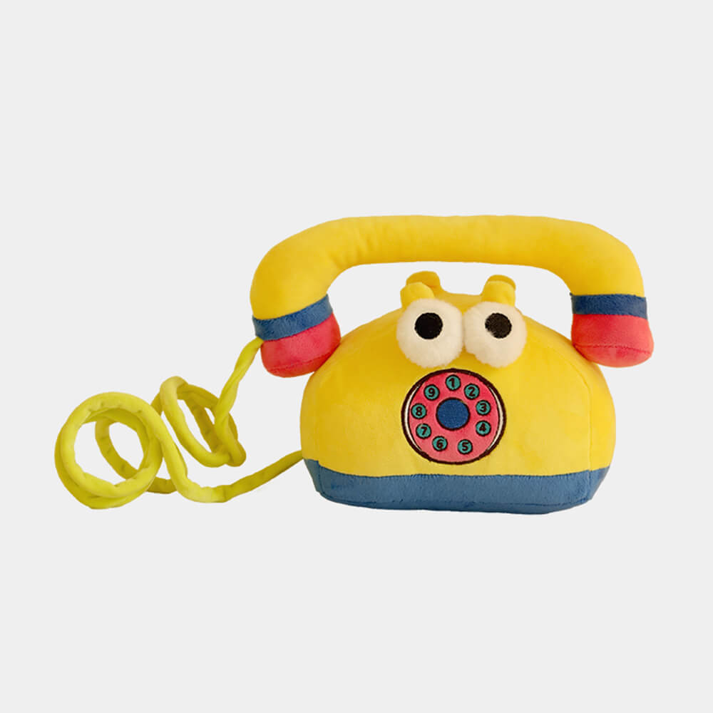 Jouet pour Chien Interactif en Peluche Nettoyeur de Dents Sifflant Téléphone Fixe