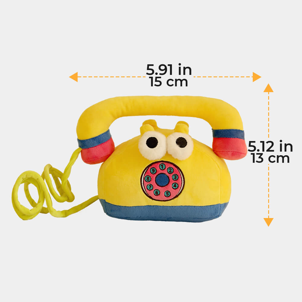 Jouet pour Chien Interactif en Peluche Nettoyeur de Dents Sifflant Téléphone Fixe