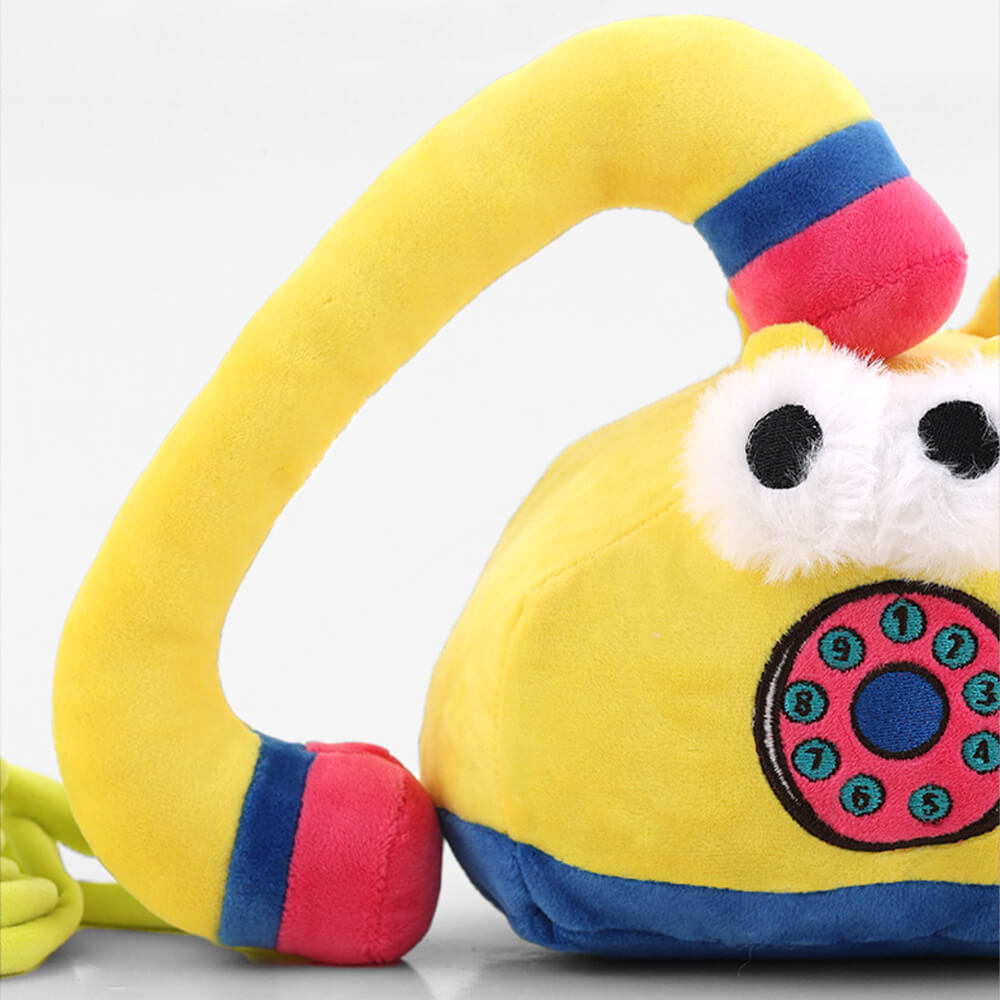 Jouet pour Chien Interactif en Peluche Nettoyeur de Dents Sifflant Téléphone Fixe