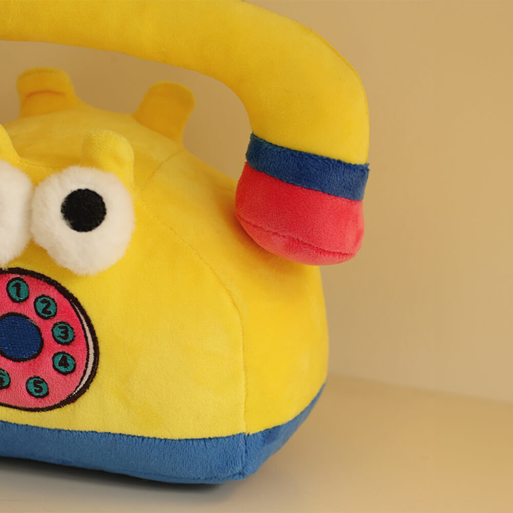 Jouet pour Chien Interactif en Peluche Nettoyeur de Dents Sifflant Téléphone Fixe