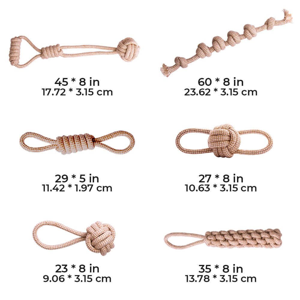 Ensemble de Jouets en Corde en Lin et Coton pour Chien Nettoyage des Dents Jouet à Mâcher Interactif