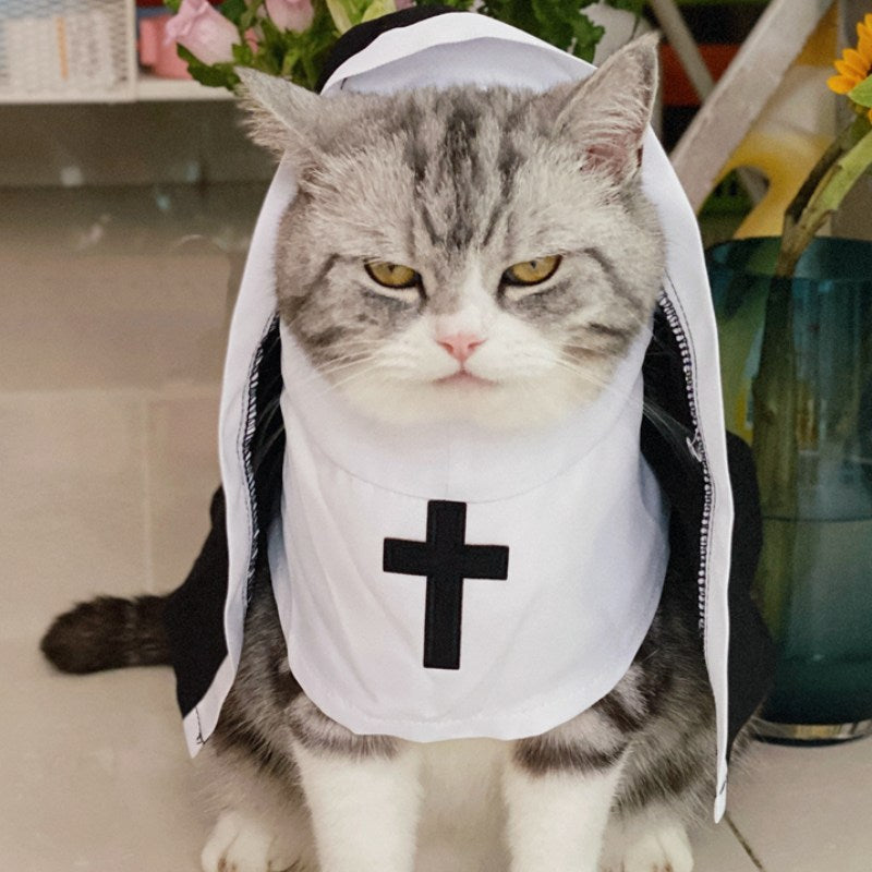 Halloween Costume Voile de Nonne Chien Amusant