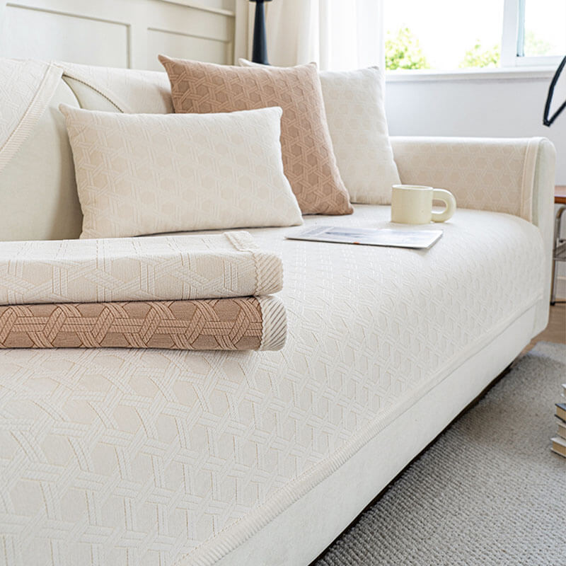 Housse de canapé en tissu jacquard chenille imperméable à l'eau et à l'huile