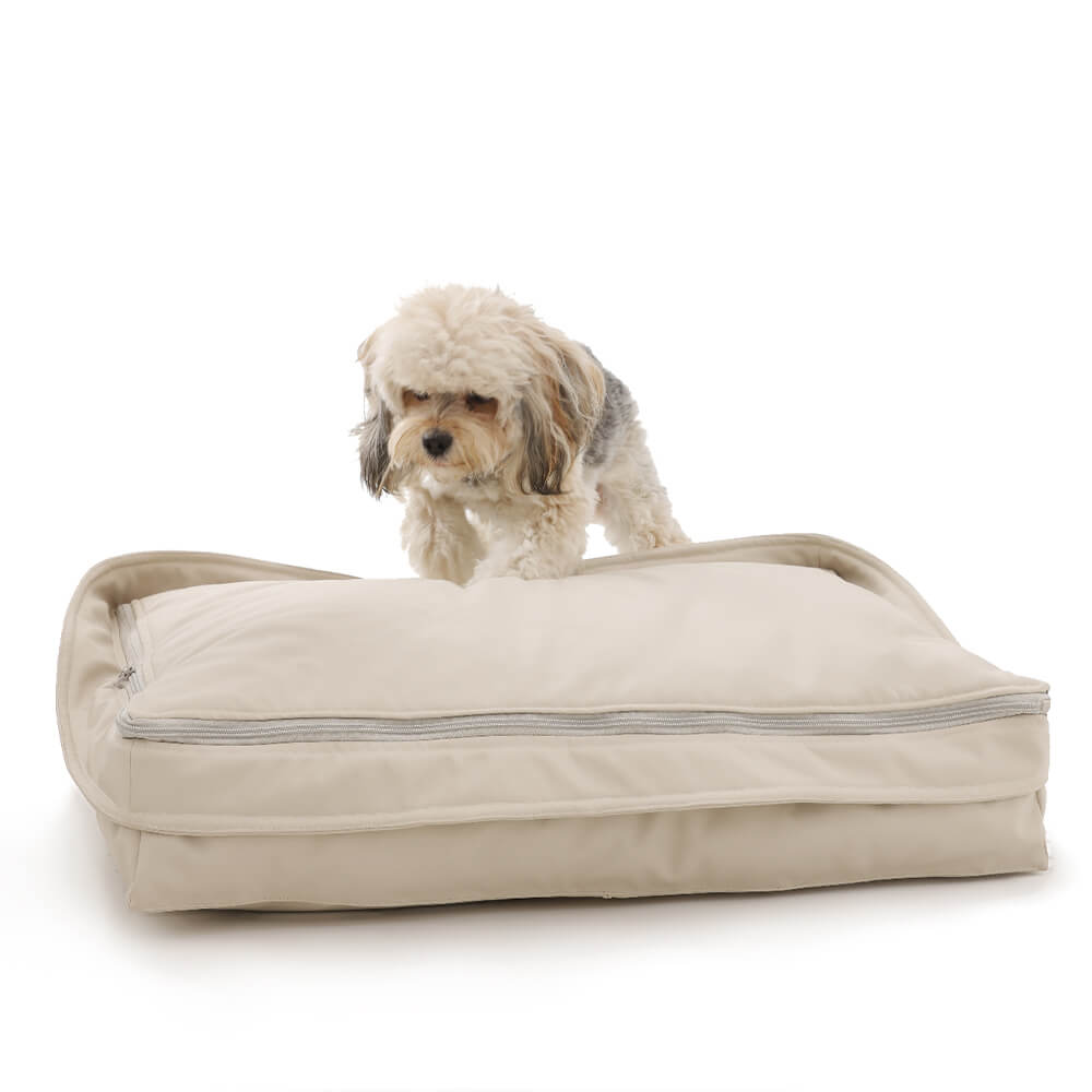 Lit pour chien multifonction en fausse laine d'agneau et cuir
