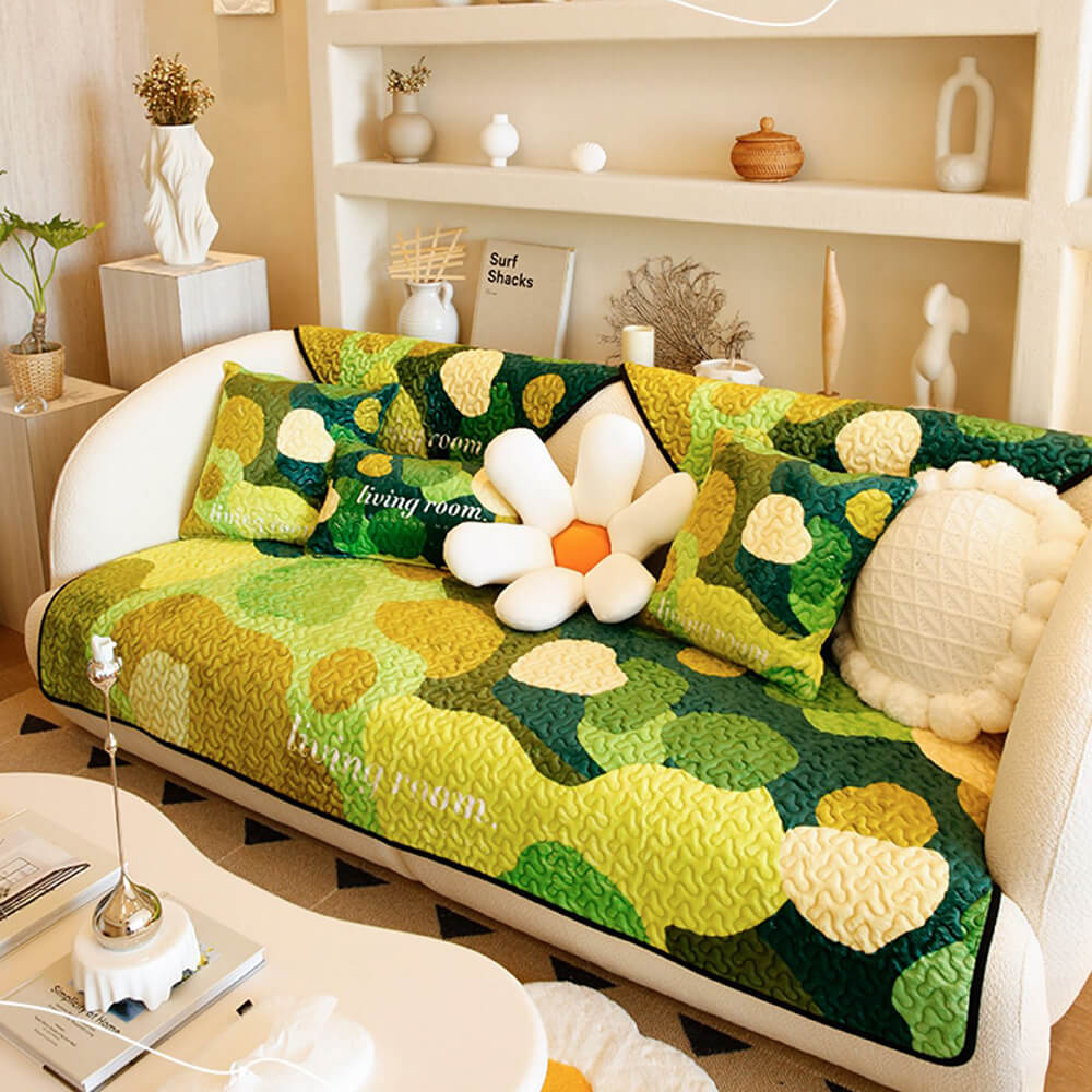 Housse de canapé super douce anti-griffures à motif floral