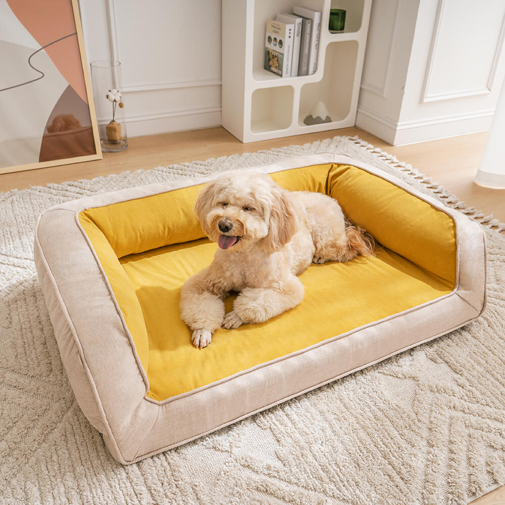 Canapé-lit orthopédique confortable pour chien à soutien complet