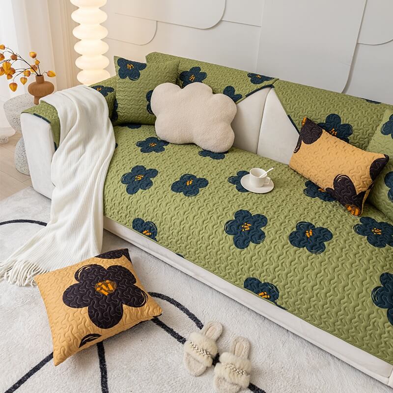 Housse de canapé en coton antidérapante caramel macchiato