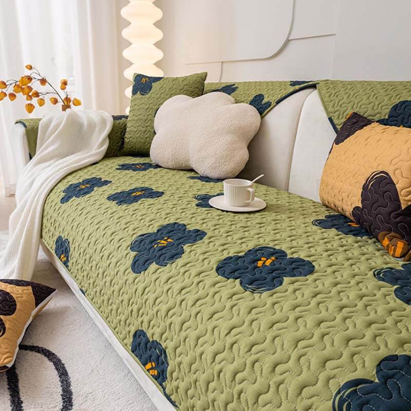 Housse de canapé en coton antidérapante caramel macchiato