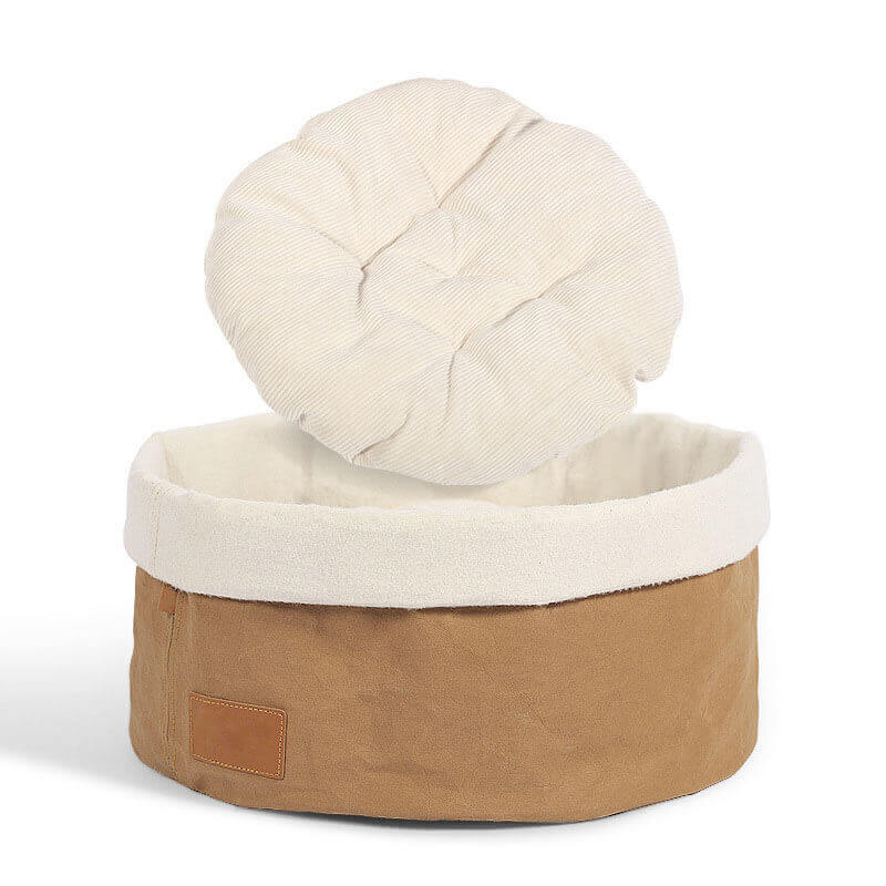 Lit Panier pour Chat en Papier Kraft Lavable