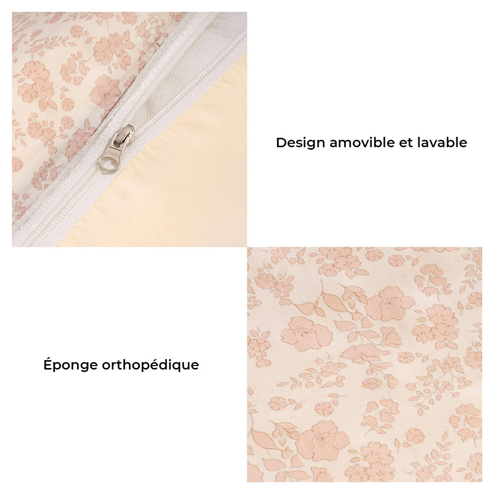 Lit Orthopédique Floral pour Chien avec Oreiller