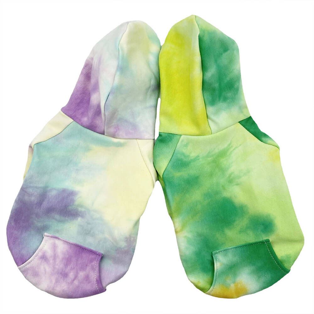 Sweat à capuche pour chien automne-hiver mode tie-dye