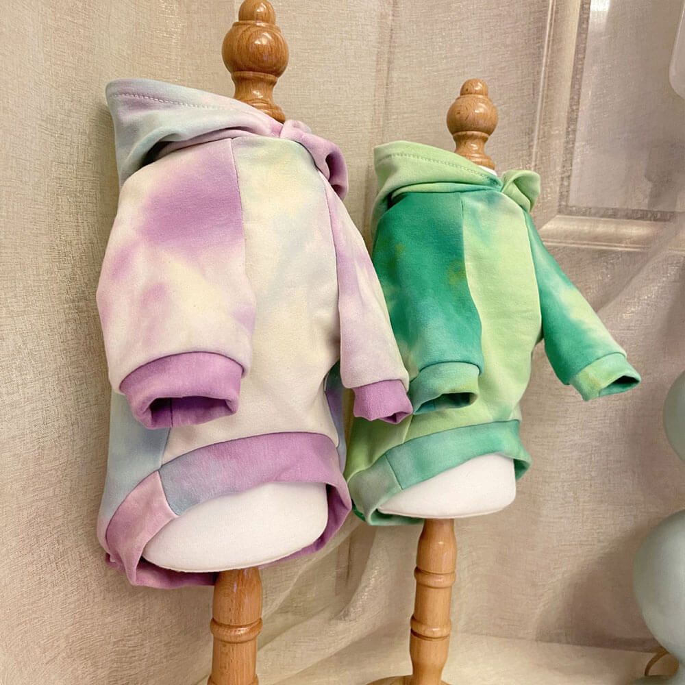 Sweat à capuche pour chien automne-hiver mode tie-dye