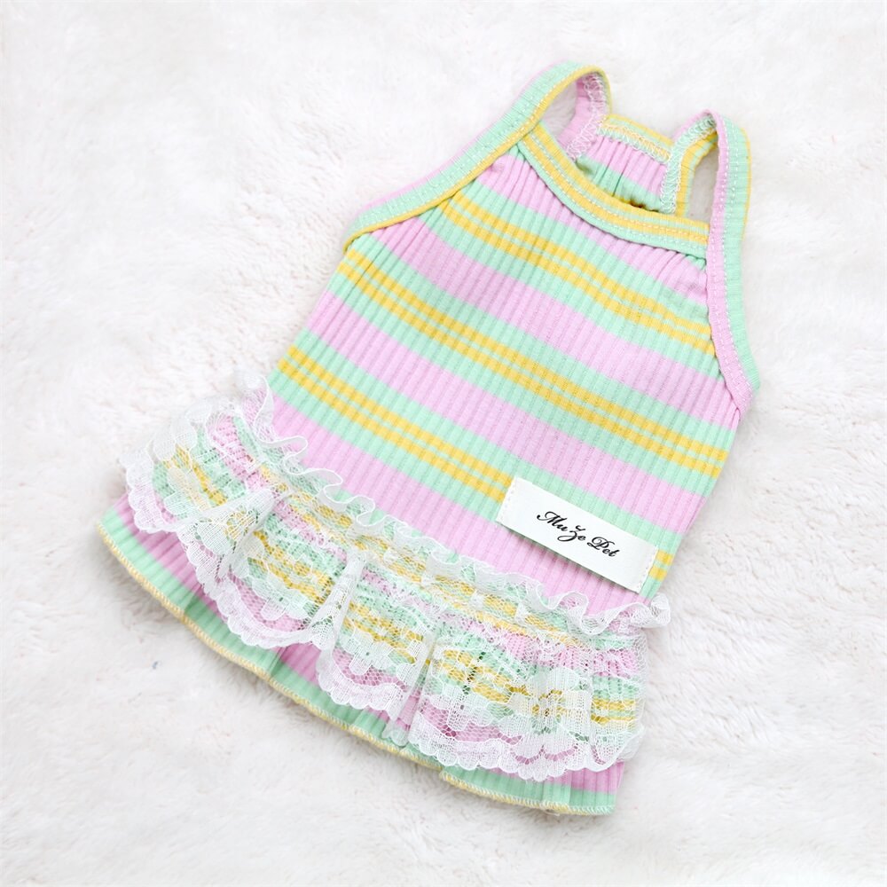 Robe Halter à Lacets Printemps Été Nouveauté Vêtements pour Animaux