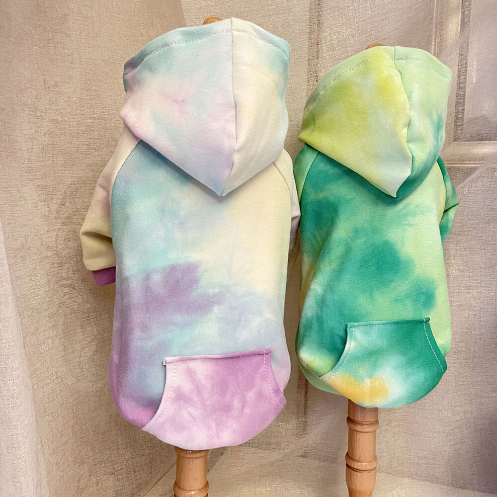 Sweat à capuche pour chien automne-hiver mode tie-dye