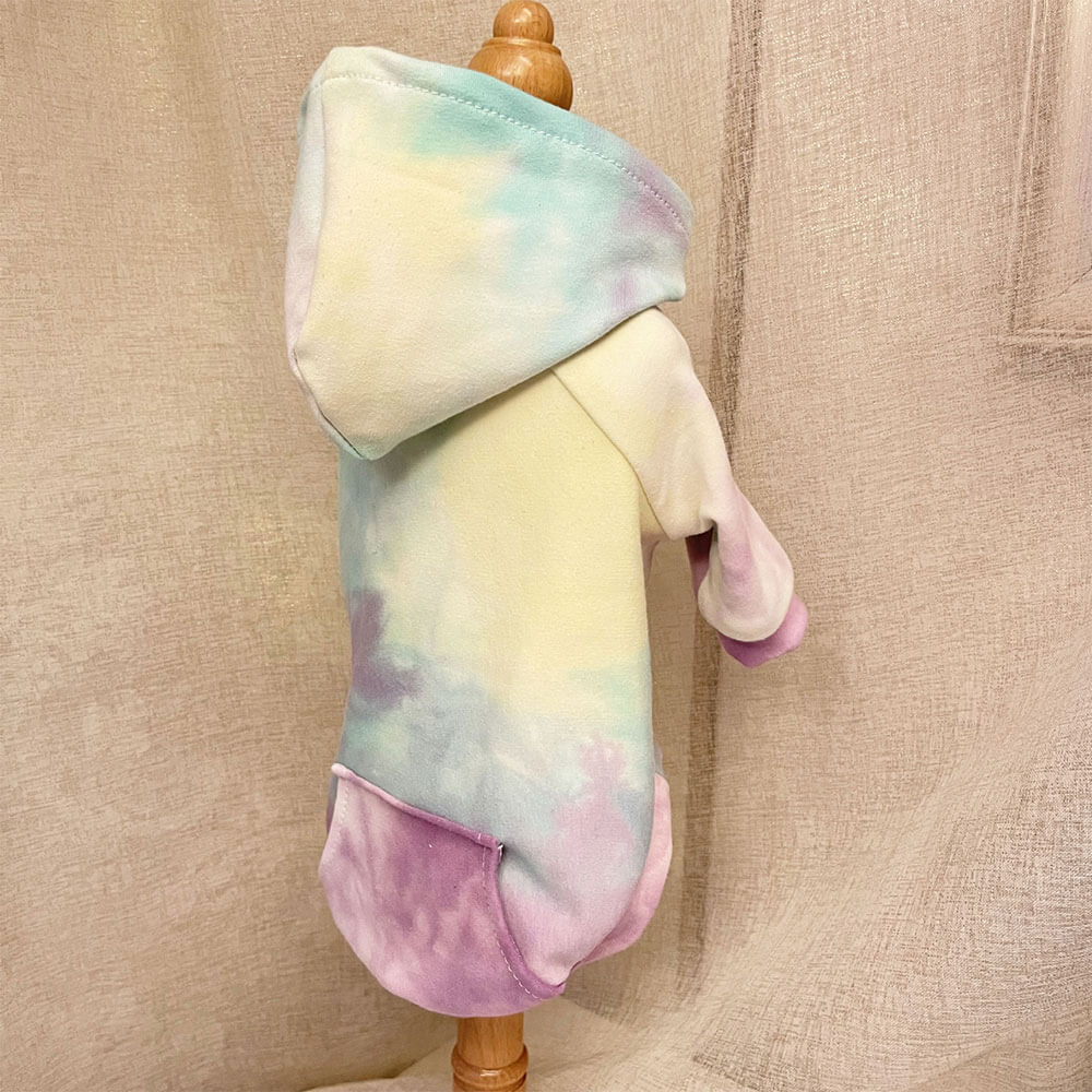 Sweat à capuche pour chien automne-hiver mode tie-dye