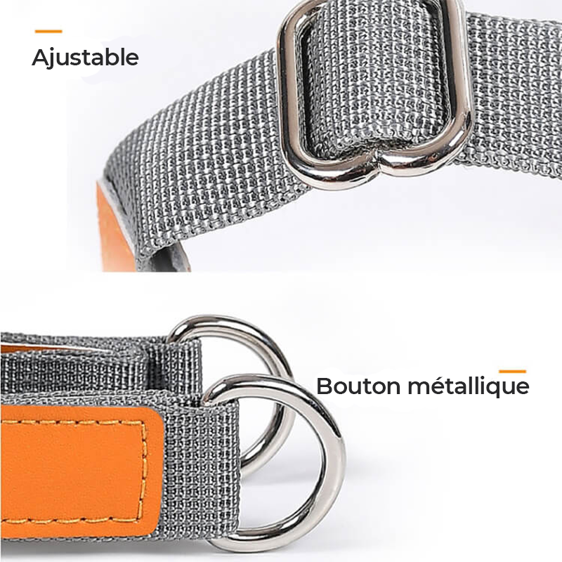 Harnais pour chien en cuir PU réglable et respirant