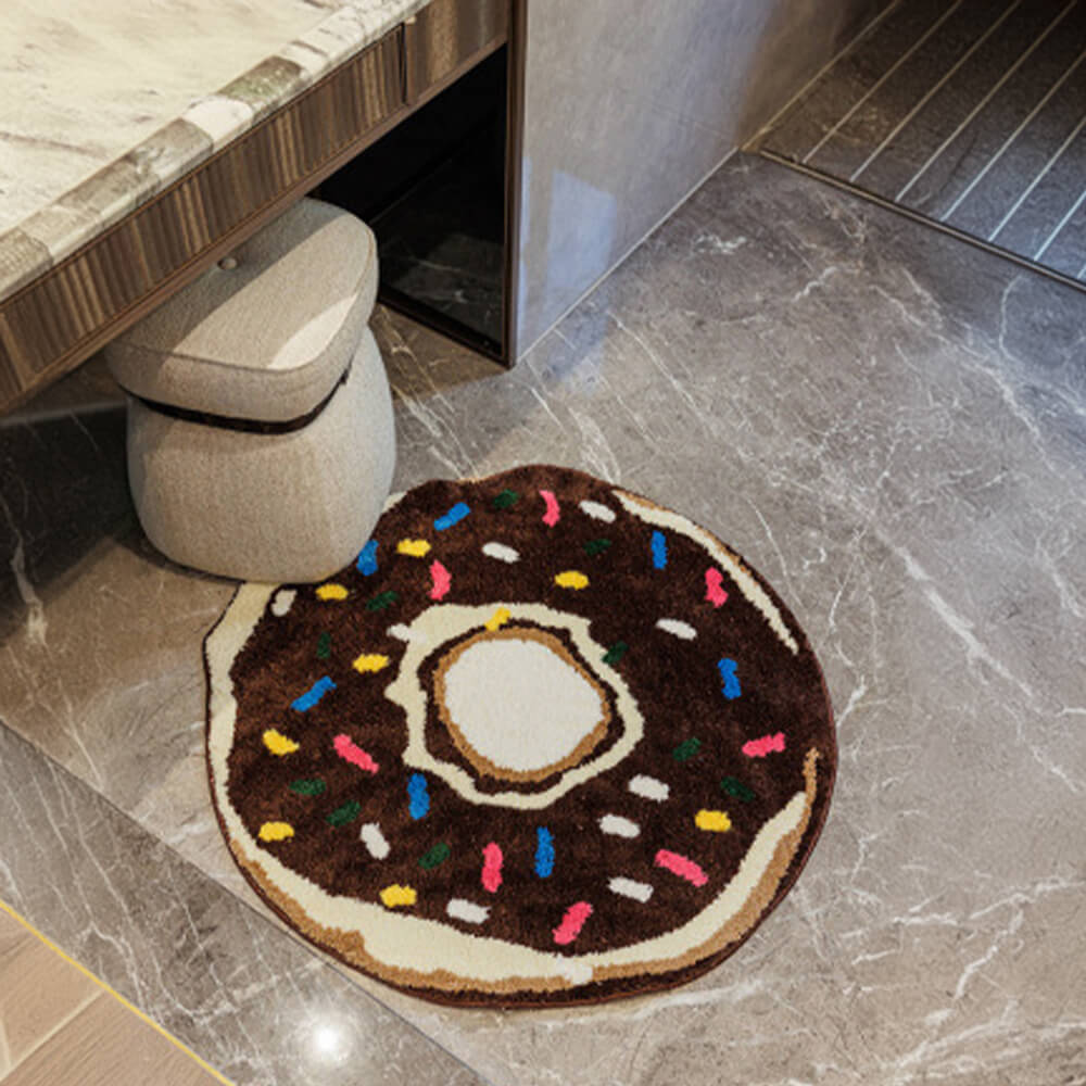 Tapis Décoratif Anti-Dérapant Effet Donut