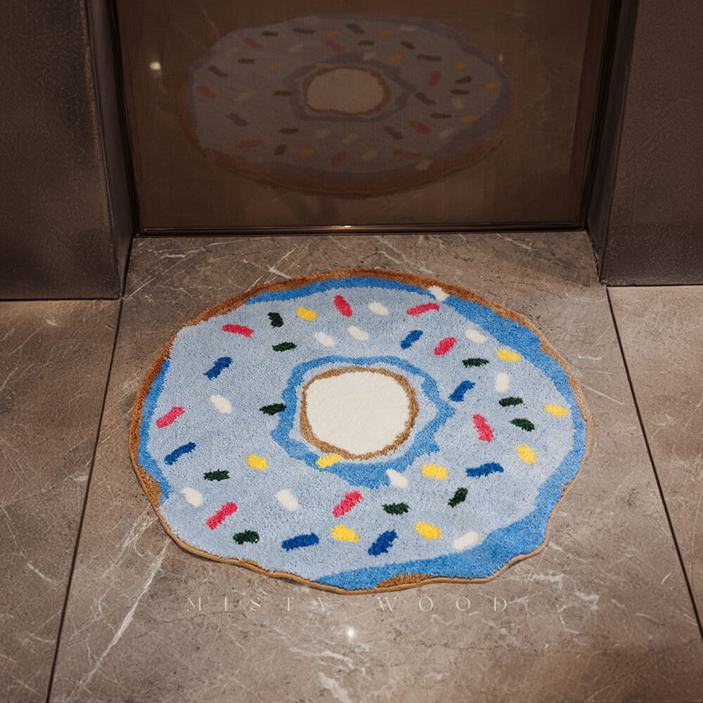 Tapis Décoratif Anti-Dérapant Effet Donut