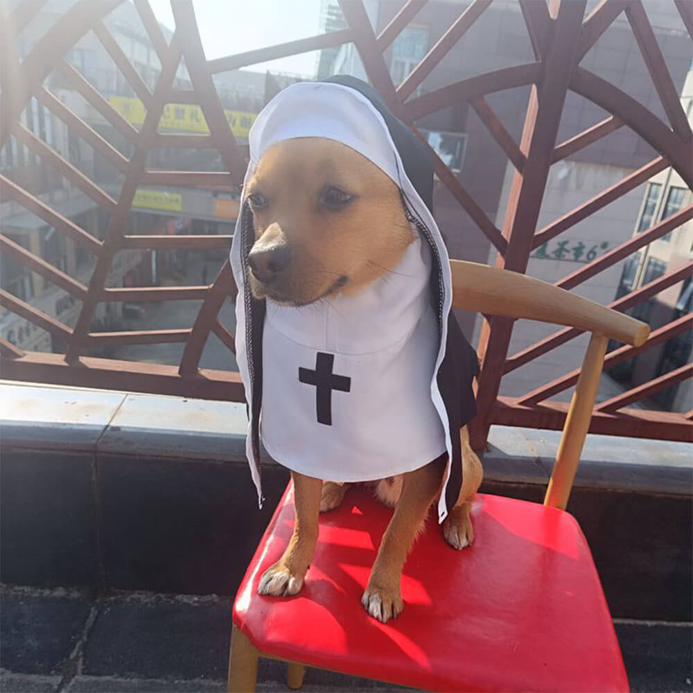 Halloween Costume Voile de Nonne Chien Amusant