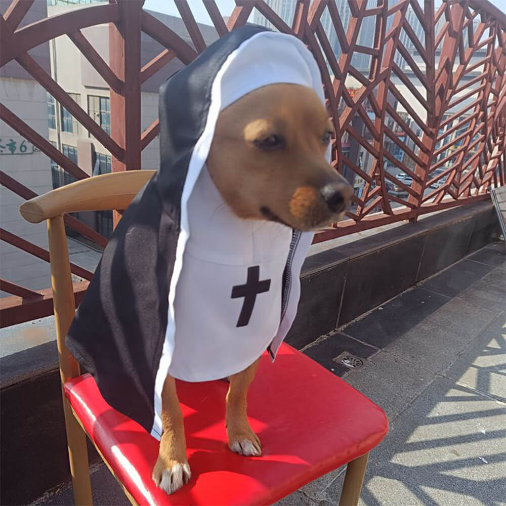 Halloween Costume Voile de Nonne Chien Amusant