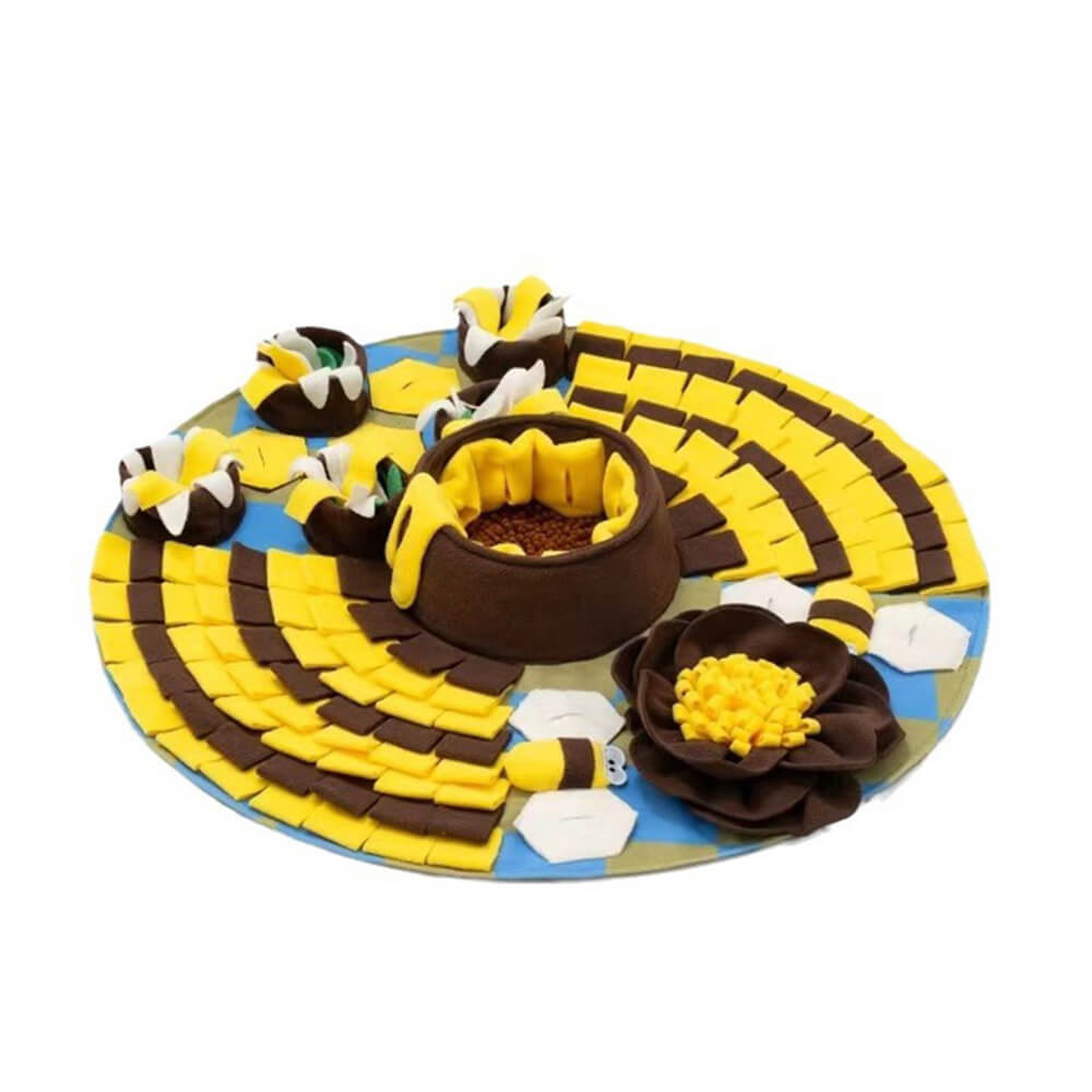 Tapis de Fouille pour Chien en Forme de Pot de Miel avec Squeak et Alimentation Lente