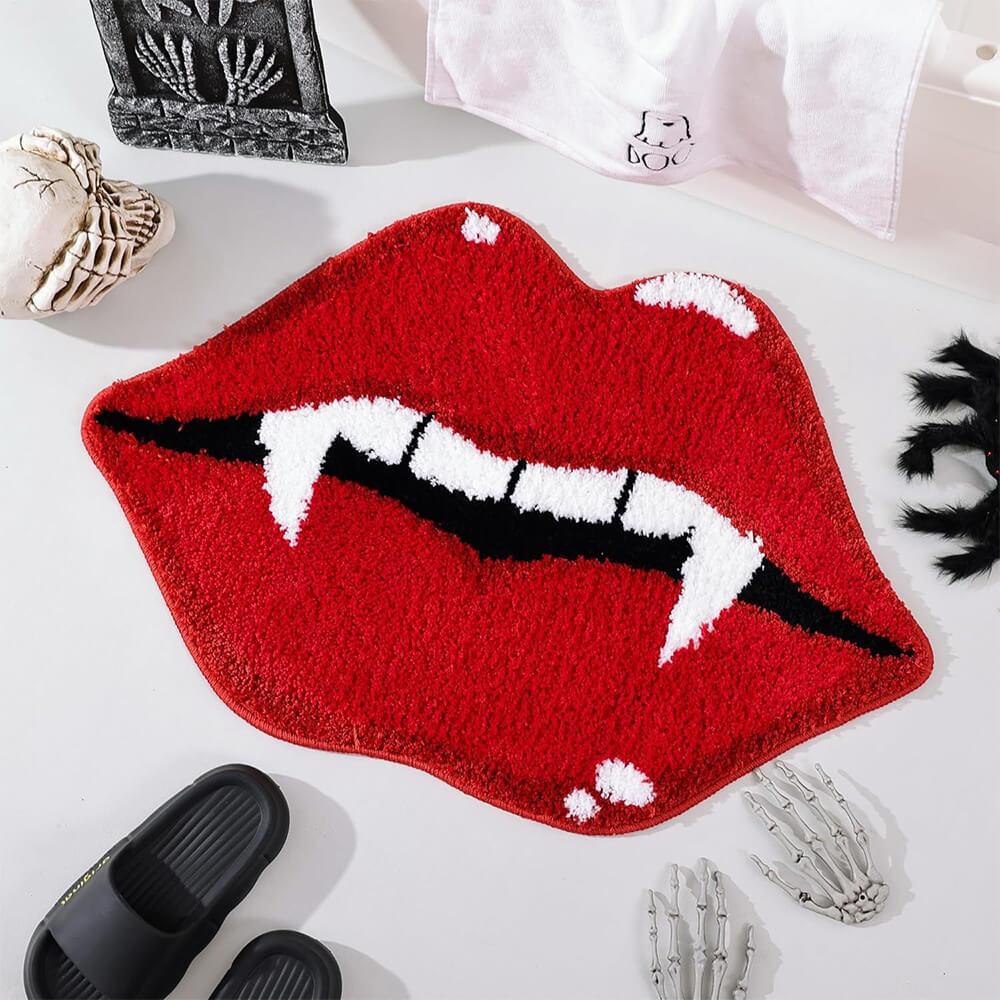 Tapis Halloween Luxueux en Cachemire Synthétique - Design Araignée Doux et Effrayant