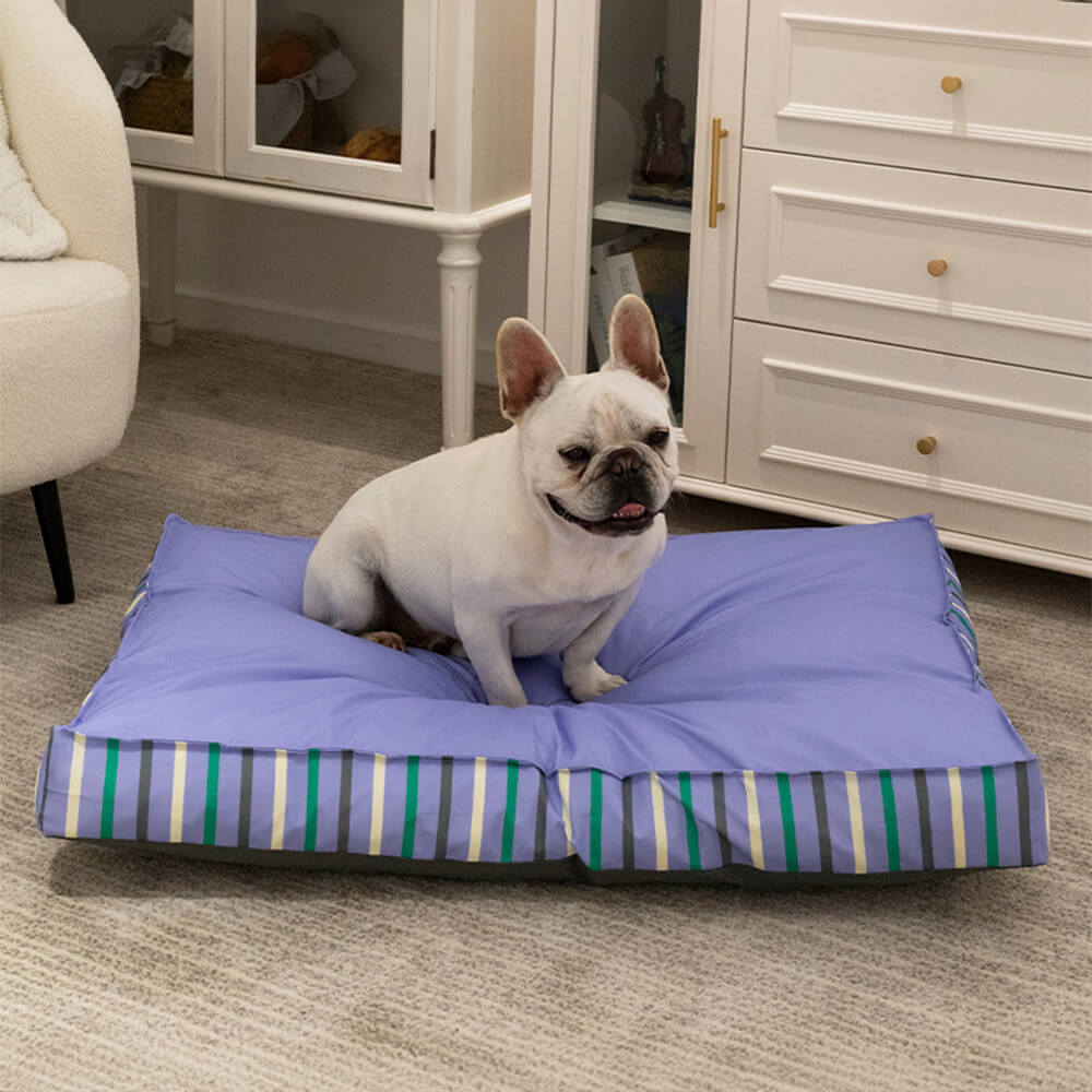 Lit pour Chien Carré Rayé Imperméable et Rafraîchissant