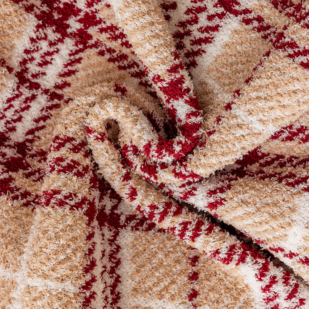 Plaid Luxe en Velours à Carreaux