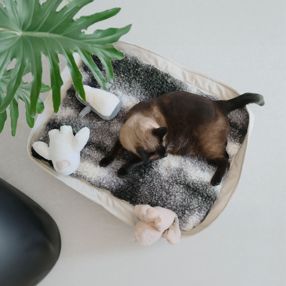 Lit pour chien multifonction en fausse laine d'agneau et cuir