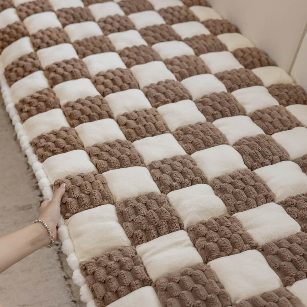 Matelas pour Chien fait Main en Velours Coloré Protecteur de Mobilier Doux Antidérapant