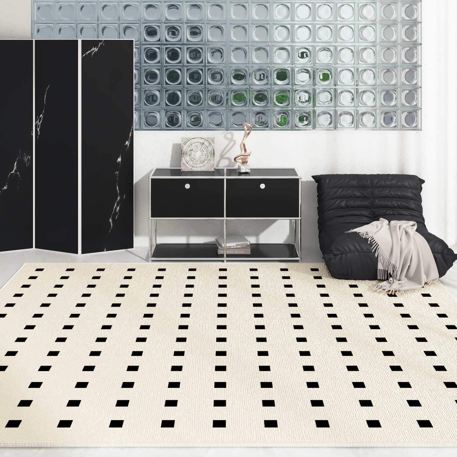 Tapis Imperméable à Motif Géométrique Moderne Antidérapant