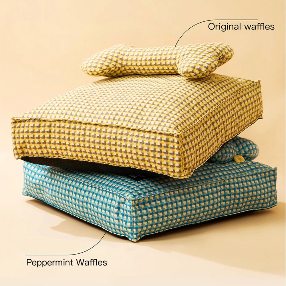 Lit pour chien apaisant en forme de gaufre Sweet Dreams