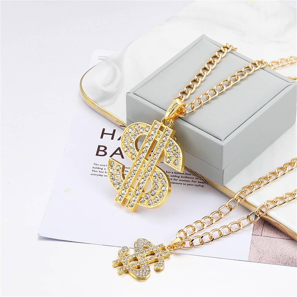 Collier Pendentif Alliage avec Chaîne Dorée pour Chien avec Rhinestones Style Européen et Américain