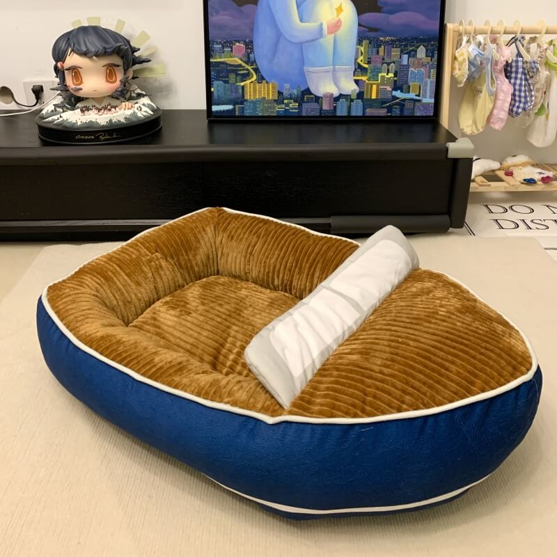 Lit  de Type Bateau Grand Espace Confortable pour Chien & Chat